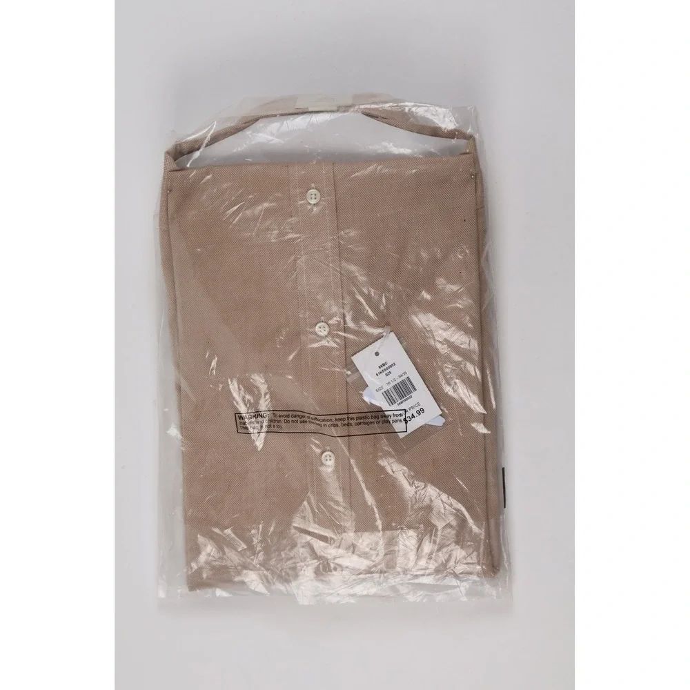 Joseph Abboud Dress Shirt Easy Care Regular Fit Tan Solid 16.5 34/35 NWT - Picture 2 of 5